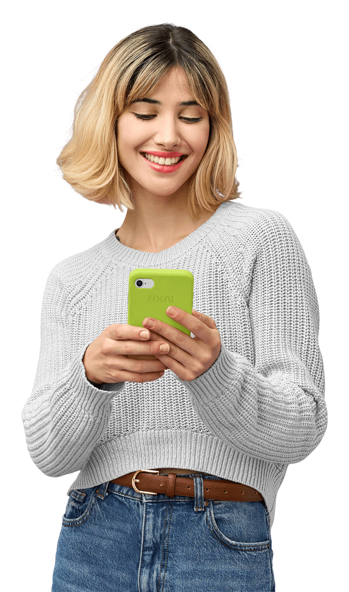 Customer service agent using a mobile phone