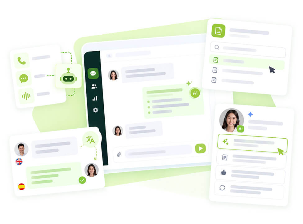 AI-powered agent assistance interface