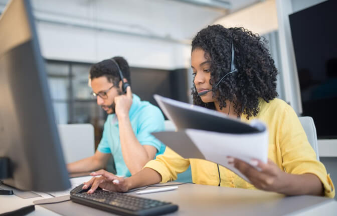 Contact center agents working across communication channels